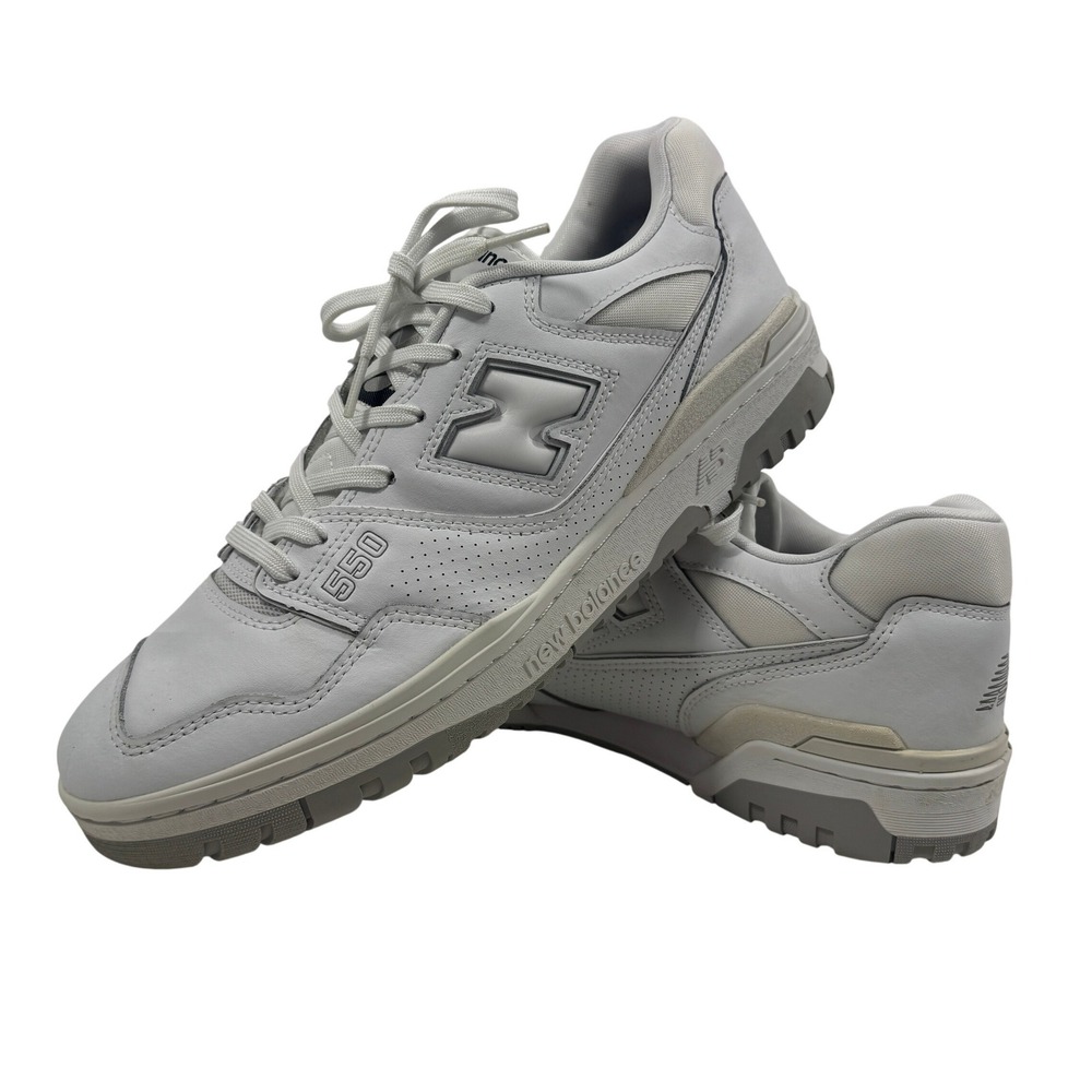 New Balance 550 Men's Low‎ Top Sneakers White Leather Size 12